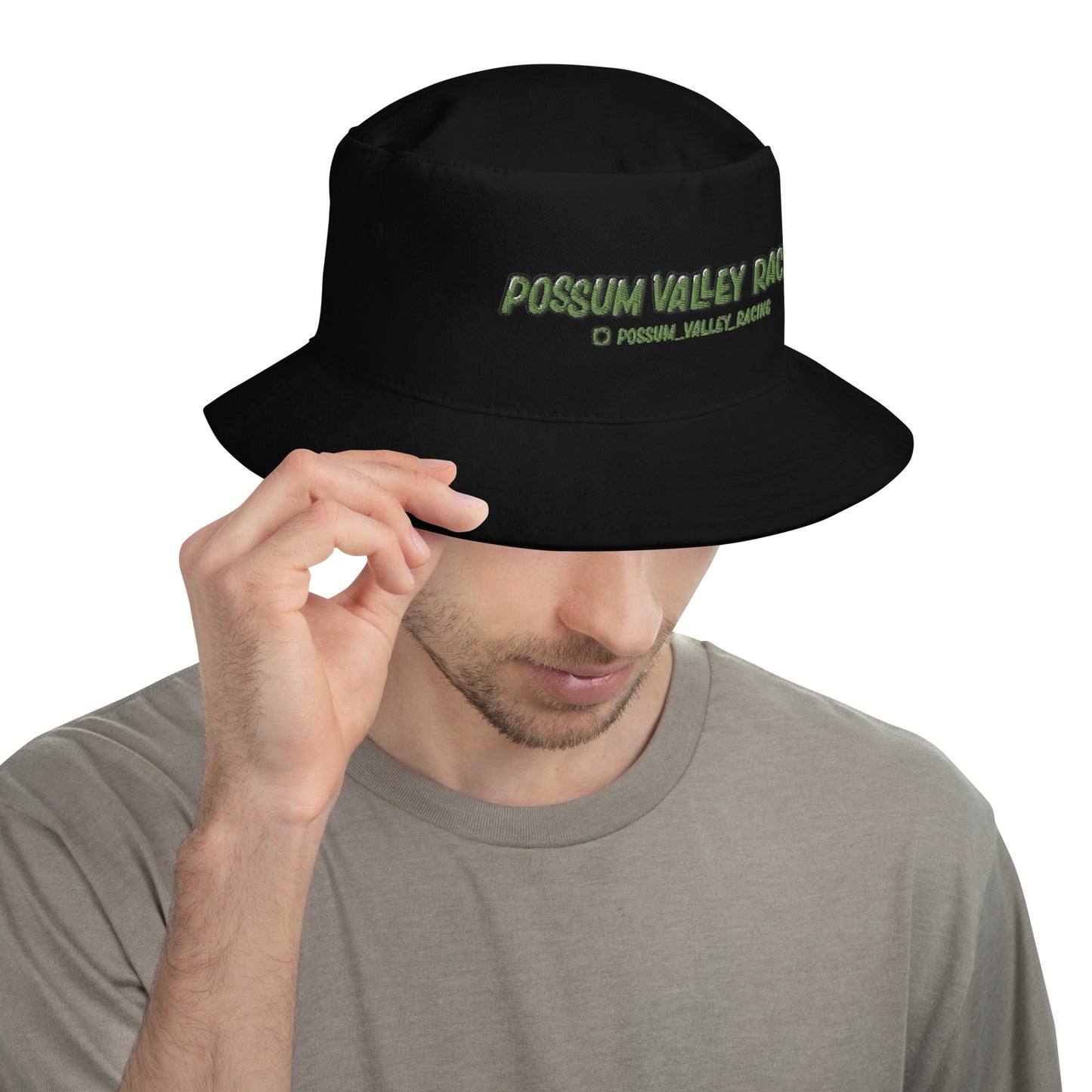 Embroidered Possum Valley Racing Bucket Hat