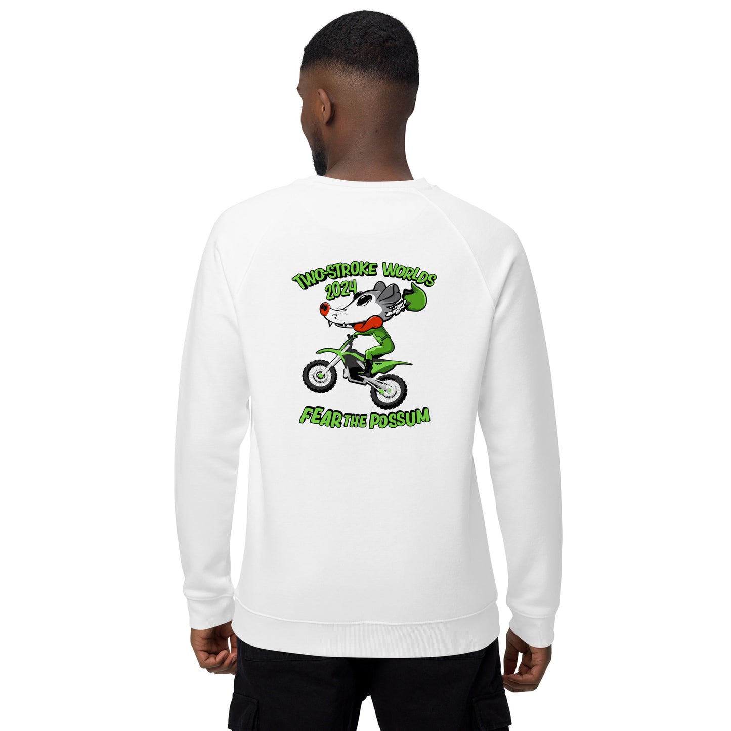 Two Stroke Worlds Unisex organic raglan sweatshirt